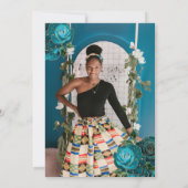 Invitation Parti de graduation photo d'âge turquoise (Dos)