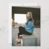 Invitation Parti de graduation photo moderne violet vert arri (Dos)