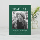 Invitation Parti de graduation photo verte de bord moderne (Debout devant)
