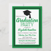 Invitation Parti de graduation photo verte et noire (Devant)