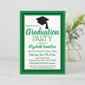 Invitation Parti de graduation photo verte et noire (Debout devant)