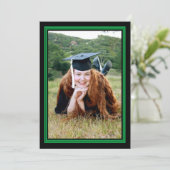 Invitation Parti de graduation photo verte et noire (Debout devant)