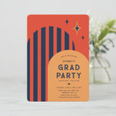 Invitation Parti de graduation rétro vintage (Debout devant)