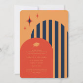 Invitation Parti de graduation rétro vintage (Dos)