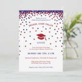 Invitation Parti de graduation rouge, blanc et bleu (Debout devant)