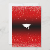 Invitation Parti de graduation Rouge brillant Ombre Confetti (Dos)