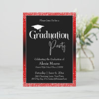 Parti de graduation Rouge brillant Ombre Confetti