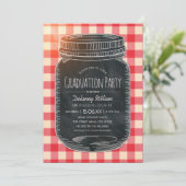 Invitation Parti de Graduation Unique Rustic Country Mason Ja (Debout devant)