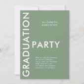 Invitation Parti de Graduation Vert Gras Moderne (Devant)