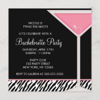 Parti de la bachelorette en verre de Martini rose