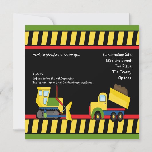 Invitation Parti de la construction (Dos)