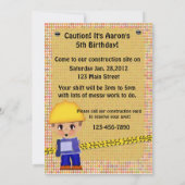 Invitation Parti de la construction (Dos)