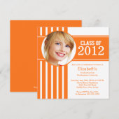 Invitation Parti de la graduation de la photographie Orange m (Devant / Derrière)