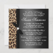 Invitation Parti de la graduation de Leopard Black (Dos)