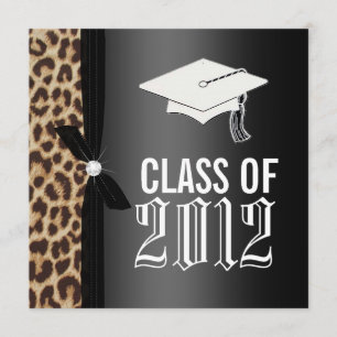 Invitation Parti de la graduation de Leopard Black