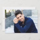 Invitation Parti de la graduation du rouge doré moderne (Dos)