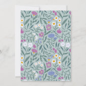 Invitation Parti de la graduation Fleur sauvage verte (Dos)