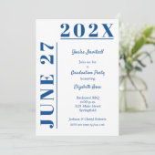 Invitation Parti de la graduation rouge et blanche (Debout devant)