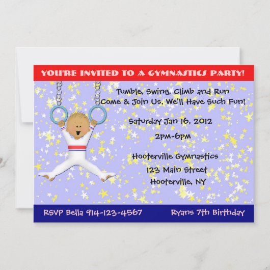 Invitation Parti de la gymnastique (Devant)
