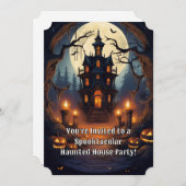 Invitation Parti de la Maison hantée Spooktacular (Devant / Derrière)