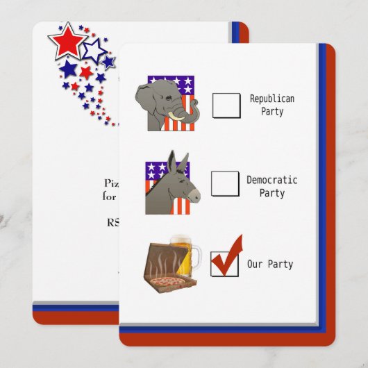 Invitation Parti de la nuit électorale politique (Devant / Derrière)