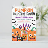 Invitation Parti de la peinture Citrouille d'Halloween (Debout devant)
