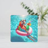 Invitation Parti de la piscine de perroquets de Macaw (Debout devant)