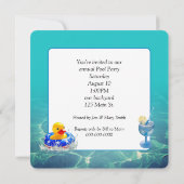 Invitation Parti de la piscine de perroquets de Macaw (Dos)