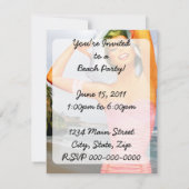 Invitation Parti de la plage de Retro (Dos)