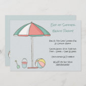 Invitation Parti de la plage moderne (Devant / Derrière)