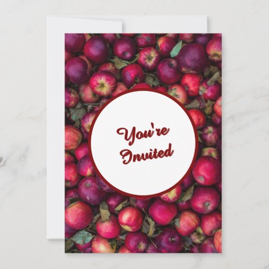 Invitation Parti de la Pomme Rouge Personnalisable (Devant)