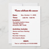 Invitation Parti de la Pomme Rouge Personnalisable (Dos)