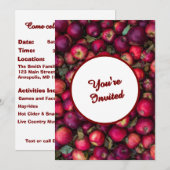 Invitation Parti de la Pomme Rouge Personnalisable (Devant / Derrière)