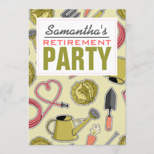Invitation Parti de la retraite à thème du jardinage