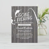 Invitation Parti de la retraite Arrière - plan du bois de pêc (Debout devant)