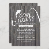 Invitation Parti de la retraite Arrière - plan du bois de pêc (Devant / Derrière)