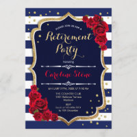 Parti de la retraite - Bleu bleu marine Blancs Ros
