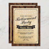 Invitation Parti de la retraite Bois Lights Retraite Invitati (Devant / Derrière)