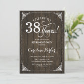 Invitation Parti de la retraite - Bois rustique (Debout devant)