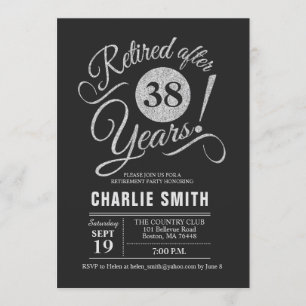 Invitation Parti de la retraite - Chalkboard Black Silver