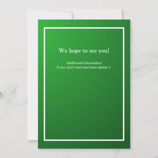 Invitation Parti de la retraite classique vert (Dos)