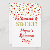 Invitation Parti de la retraite Confetti de la Parties scinti (Devant / Derrière)