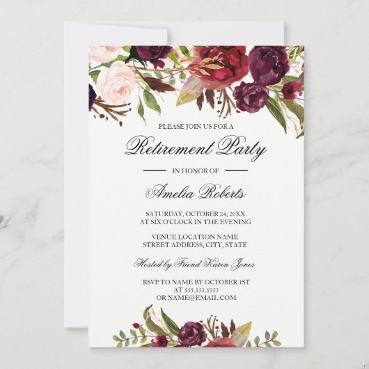 Invitation Parti de la retraite de la Bourgogne (Devant)