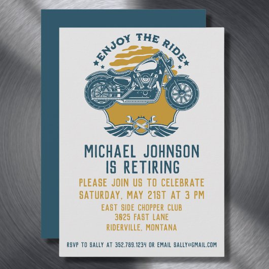 Invitation Parti de la retraite de la moto