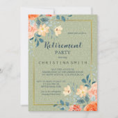 Invitation Parti de la retraite de l'aquarelle florale rustiq (Devant)
