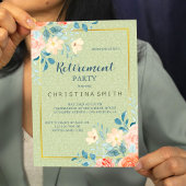 Invitation Parti de la retraite de l'aquarelle florale rustiq