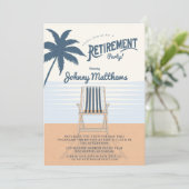 Invitation Parti de la retraite des chaises de plage (Debout devant)