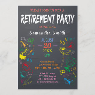 Invitation Parti de la retraite des enseignants en carton noi