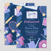 Invitation Parti de la retraite des femmes Hobbies Marine (Devant / Derrière)