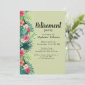 Invitation Parti de la retraite des fleurs tropicales colorée (Debout devant)